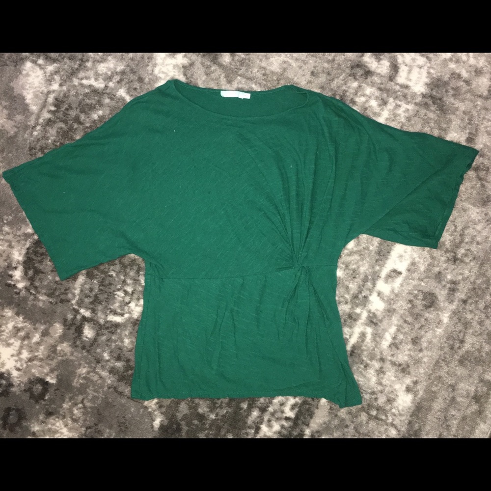 Green ruched casual shirt